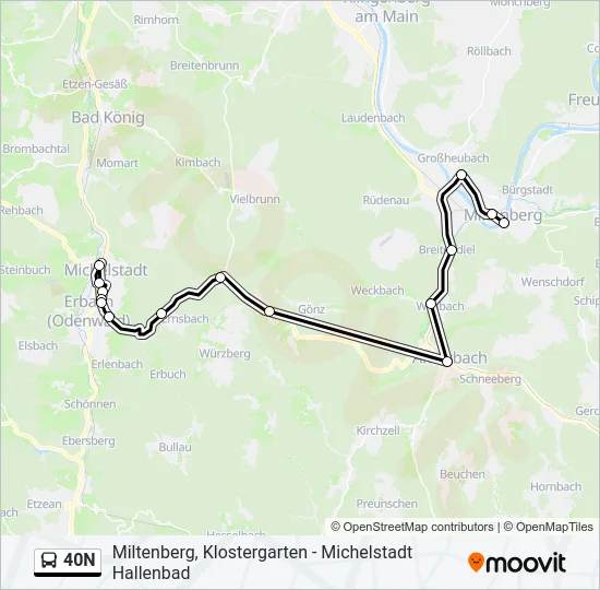 40N Bus Line Map