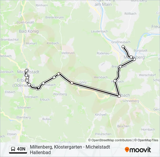 40N Bus Line Map