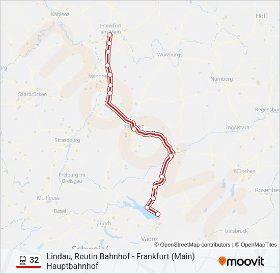 Поезд 32: карта маршрута