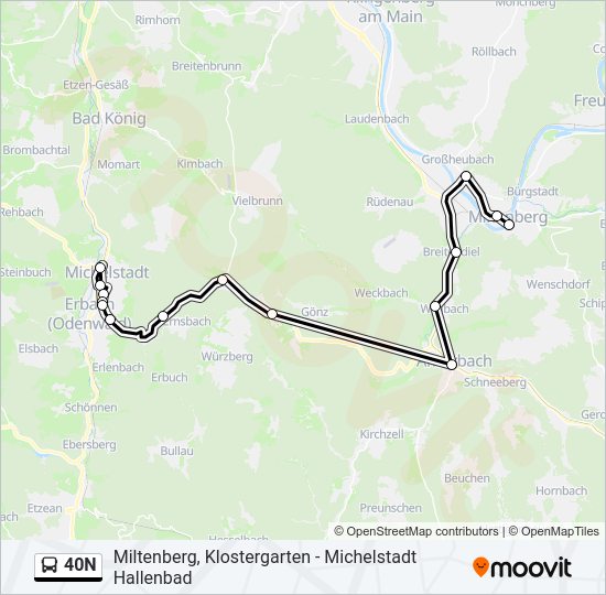 40N Bus Line Map