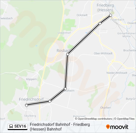 SEV16 Bus Line Map