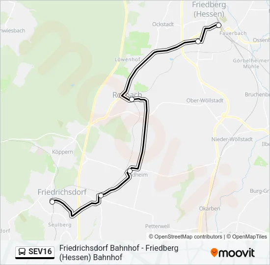 SEV16 Bus Line Map