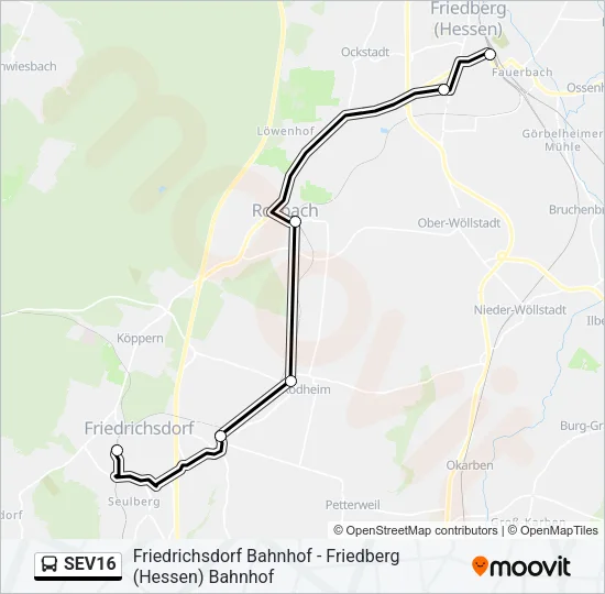 SEV16 Bus Line Map