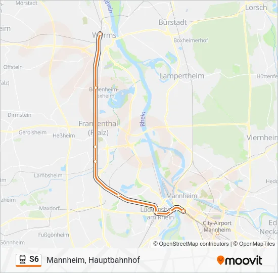 S6 Train Line Map