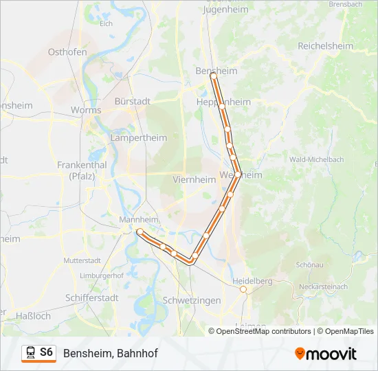 S6 Train Line Map