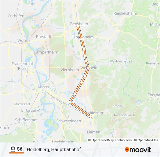Bahnlinie S6 Karte