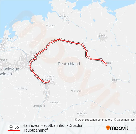 55 Train Line Map