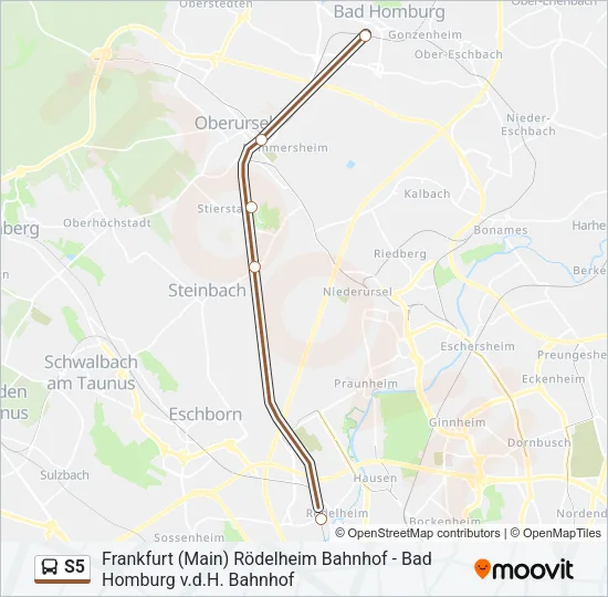 S5 Bus Line Map
