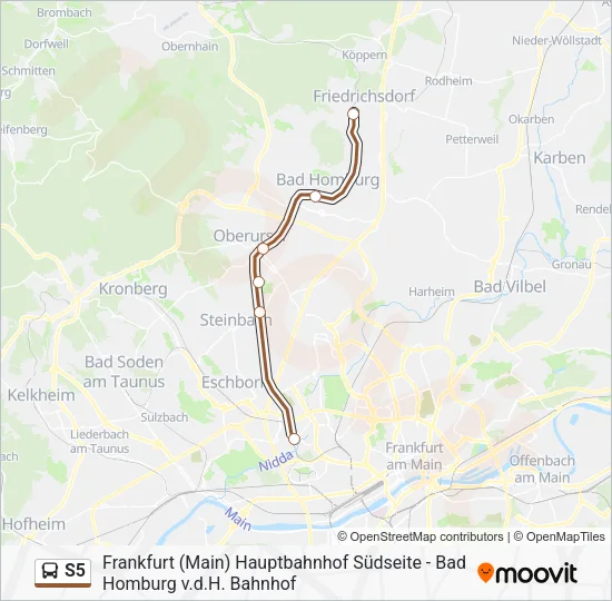 S5 Bus Line Map