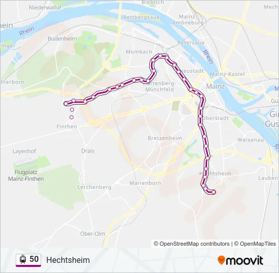 50 Light Rail Line Map