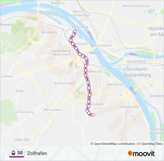 50 Light Rail Line Map