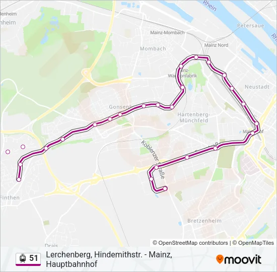 51 Light Rail Line Map