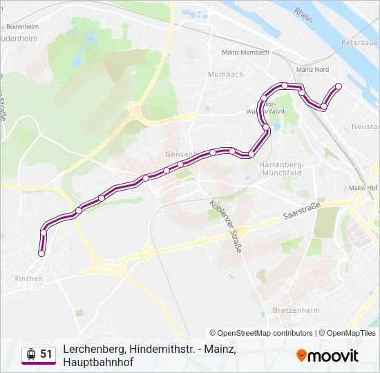 51 Light Rail Line Map