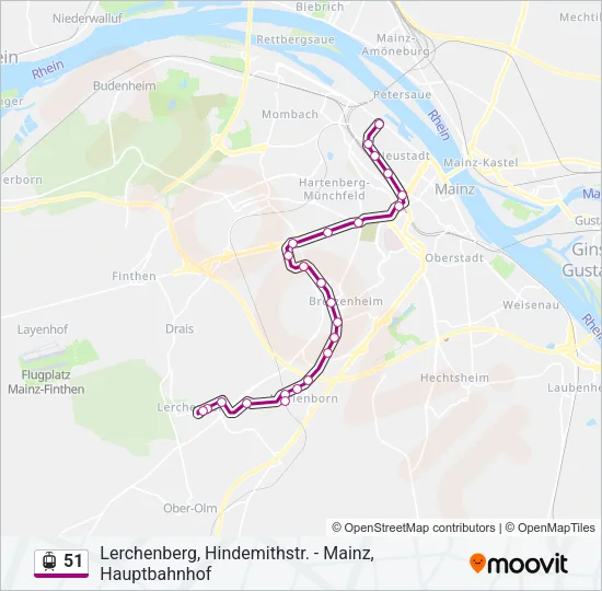 51 Light Rail Line Map