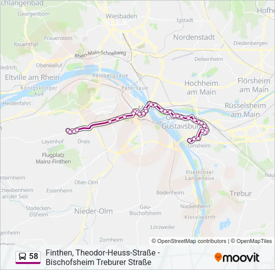58 Bus Line Map