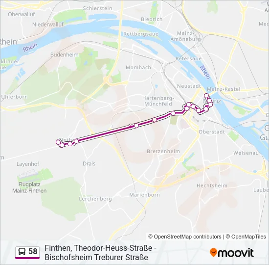 58 Bus Line Map
