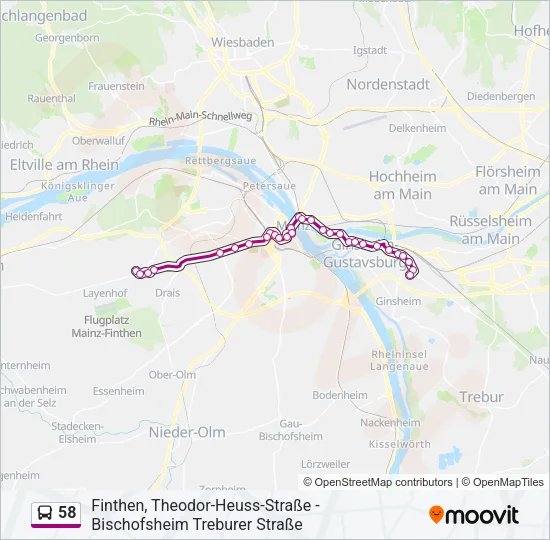 58 Bus Line Map