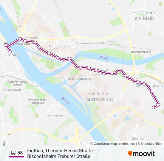 58 Bus Line Map