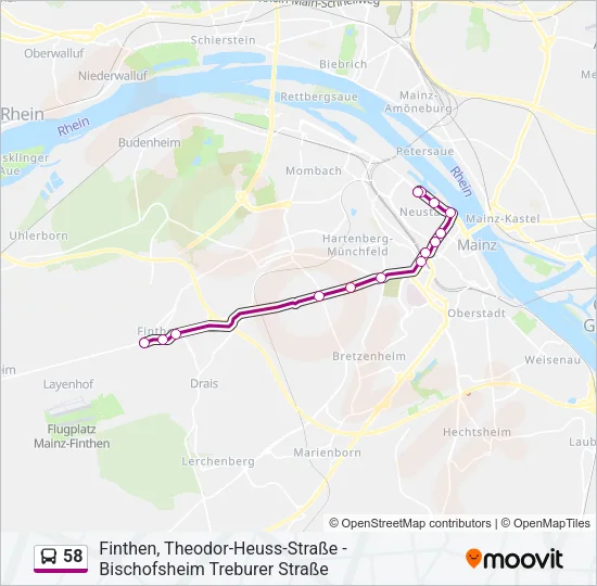 58 Bus Line Map