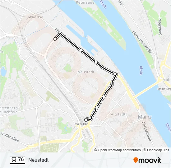 76 Bus Line Map