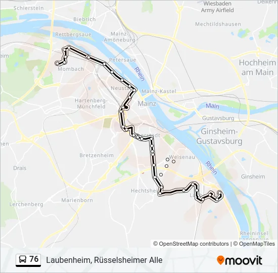 76 Bus Line Map