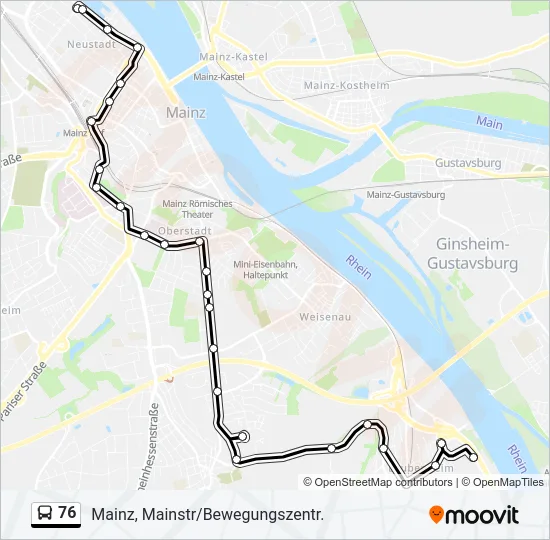 76 Bus Line Map