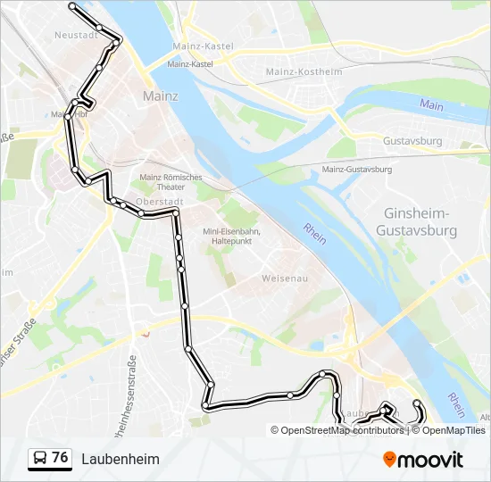 76 Bus Line Map