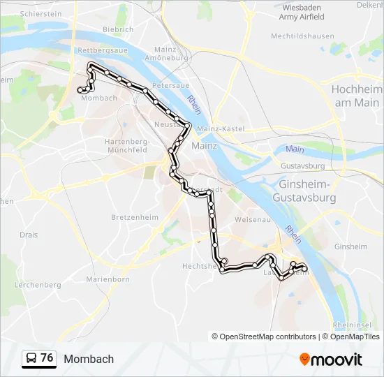 76 Bus Line Map