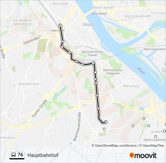 76 Bus Line Map