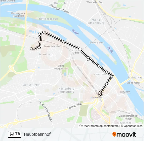 76 Bus Line Map