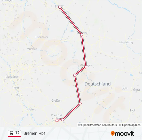 12 Train Line Map