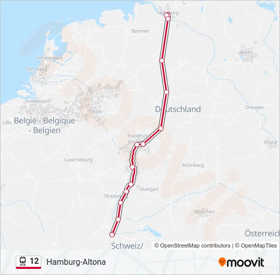 12 Train Line Map