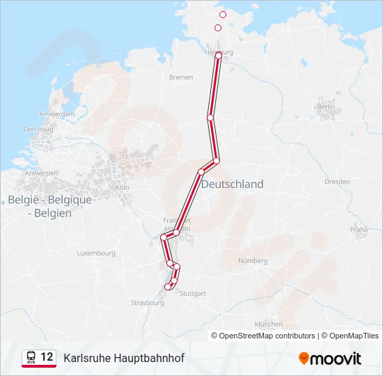 12 Train Line Map