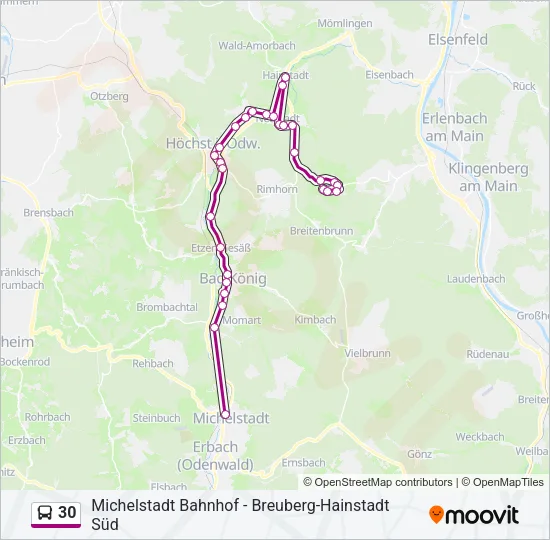 30 Bus Line Map