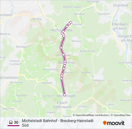 30 Bus Line Map