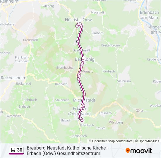 30 Bus Line Map