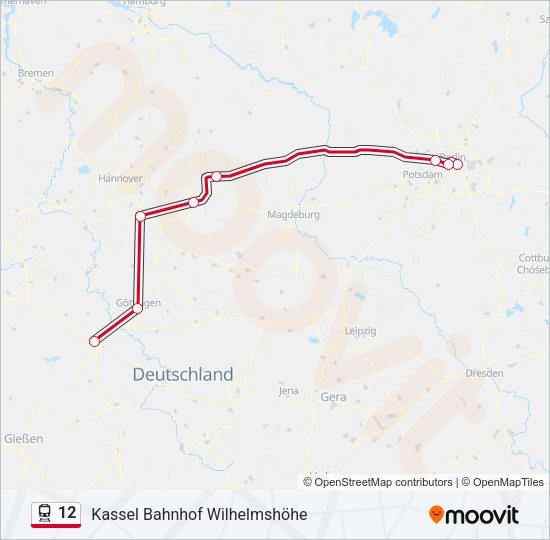 Поезд 12: карта маршрута