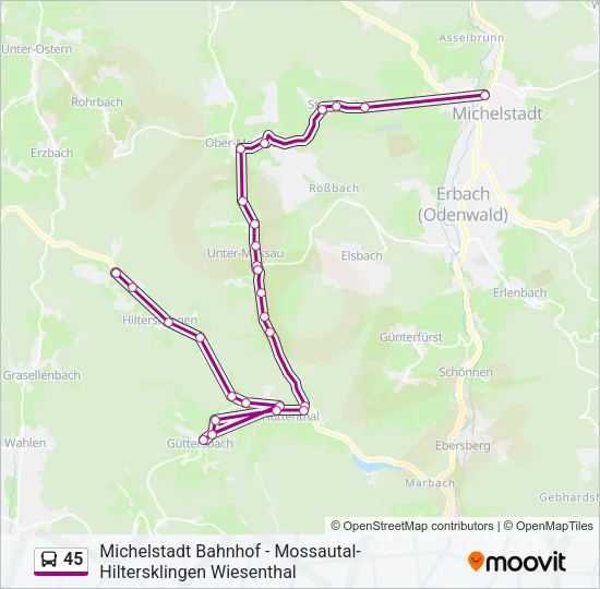 45 Bus Line Map