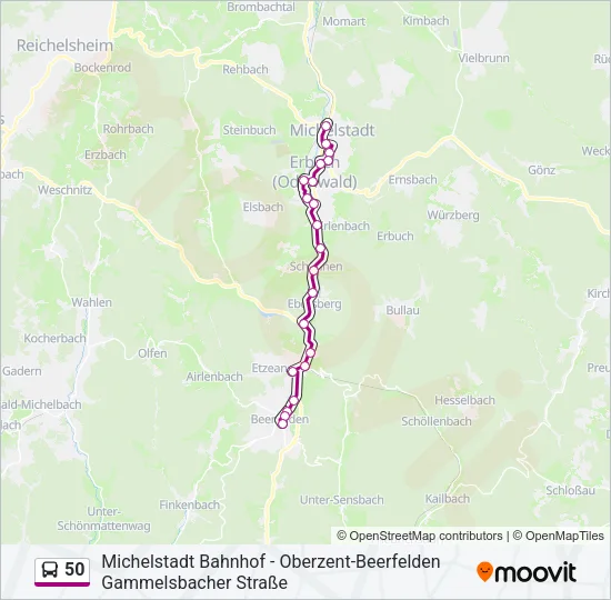 50 Bus Line Map