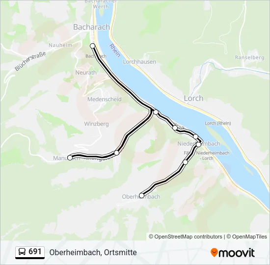 691 Bus Line Map
