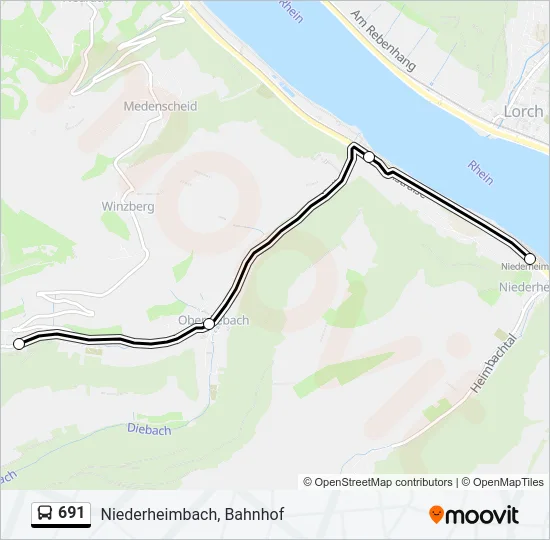 691 Bus Line Map