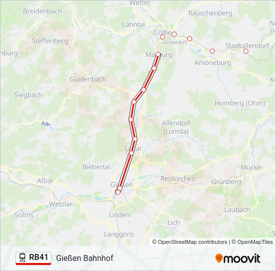 RB41 Train Line Map