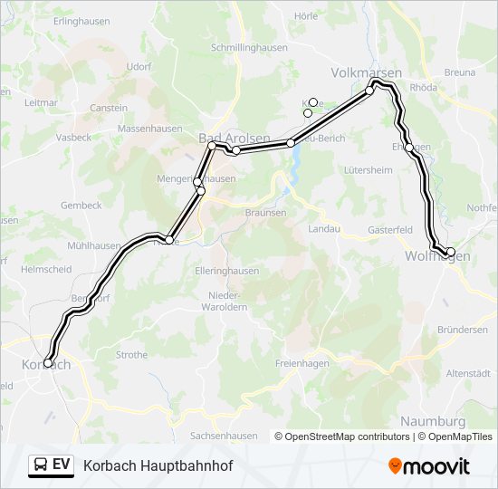 Автобус EV: карта маршрута