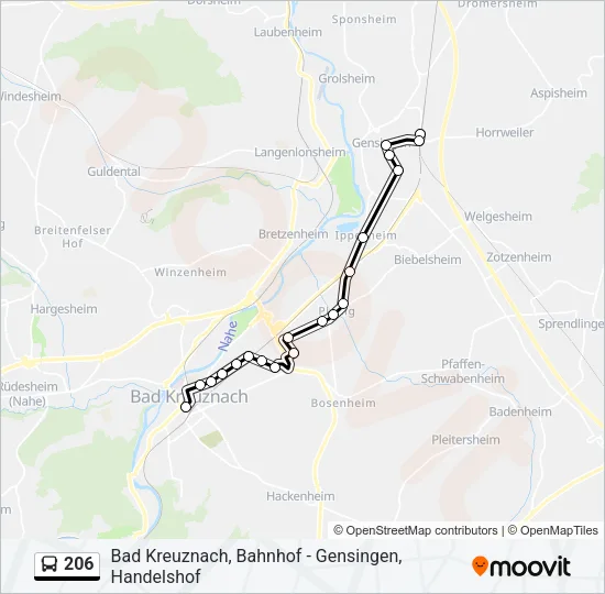 206 Bus Line Map