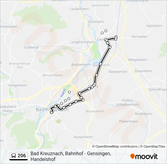 206 Bus Line Map