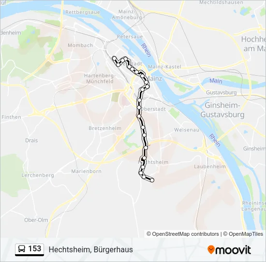 153 Bus Line Map