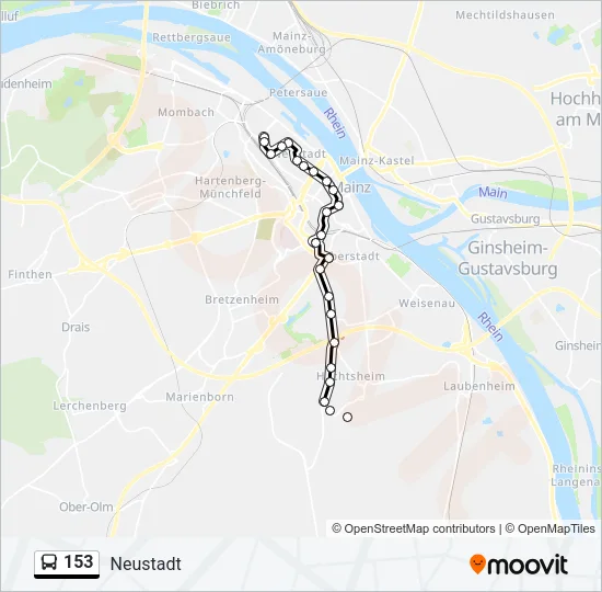 153 Bus Line Map