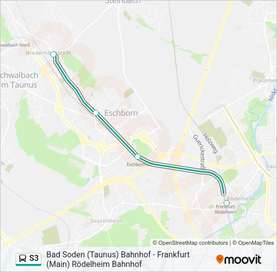 S3 Bus Line Map