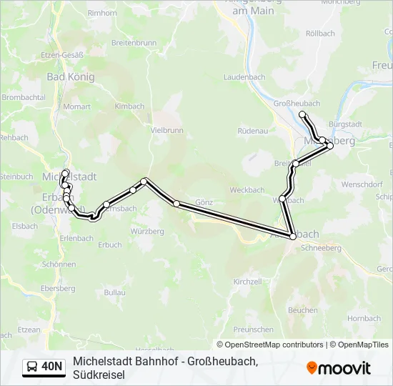 40N Bus Line Map