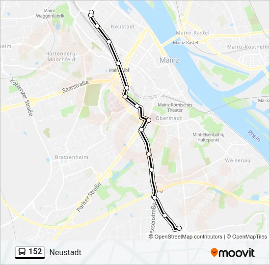 152 Bus Line Map